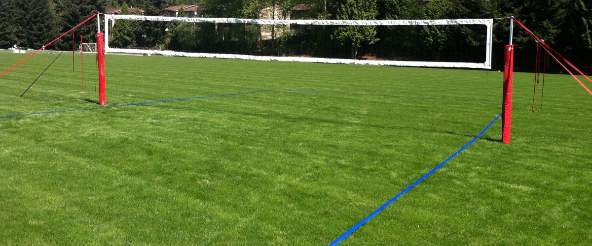 Grass volleyball court